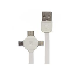 CABLE USB REMAX 3 EN 1 IPHONE-USB C-MICRO USB RC-066TH BLANCO BLISTER LIGHTNING