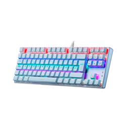 TECLADO NISUTA GAMER MECANICO RGB BLANCO 88 TECLAS