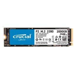 DISCO SSD CRUCIAL M.2 P2 2TB 3D NAND NVME PCIe (CT2000P2SSD8) 2400 MB/s Read 1900 MB/s Write