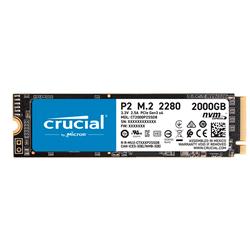 DISCO SSD CRUCIAL M.2 P2 2TB 3D NAND NVME PCIe (CT2000P2SSD8) 2400 MB/s Read 1900 MB/s Write