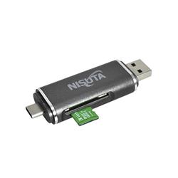 CARD READER NISUTA SD/MICRO SD CON CONECTORES USB 